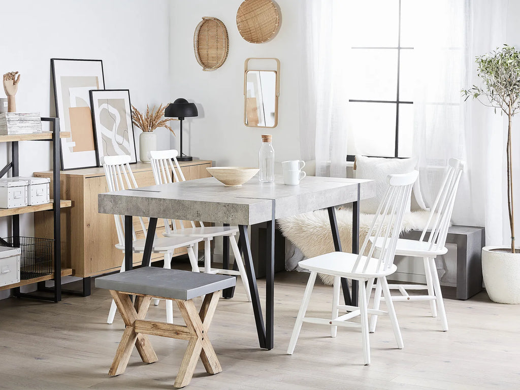 Dining Table Grey Concrete Effect 150 cm 90 cm