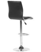 Set of 2 Bar Chairs LUCERNE Faux Leather Swivel Black