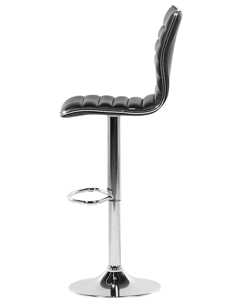 Set of 2 Bar Chairs LUCERNE Faux Leather Swivel Black