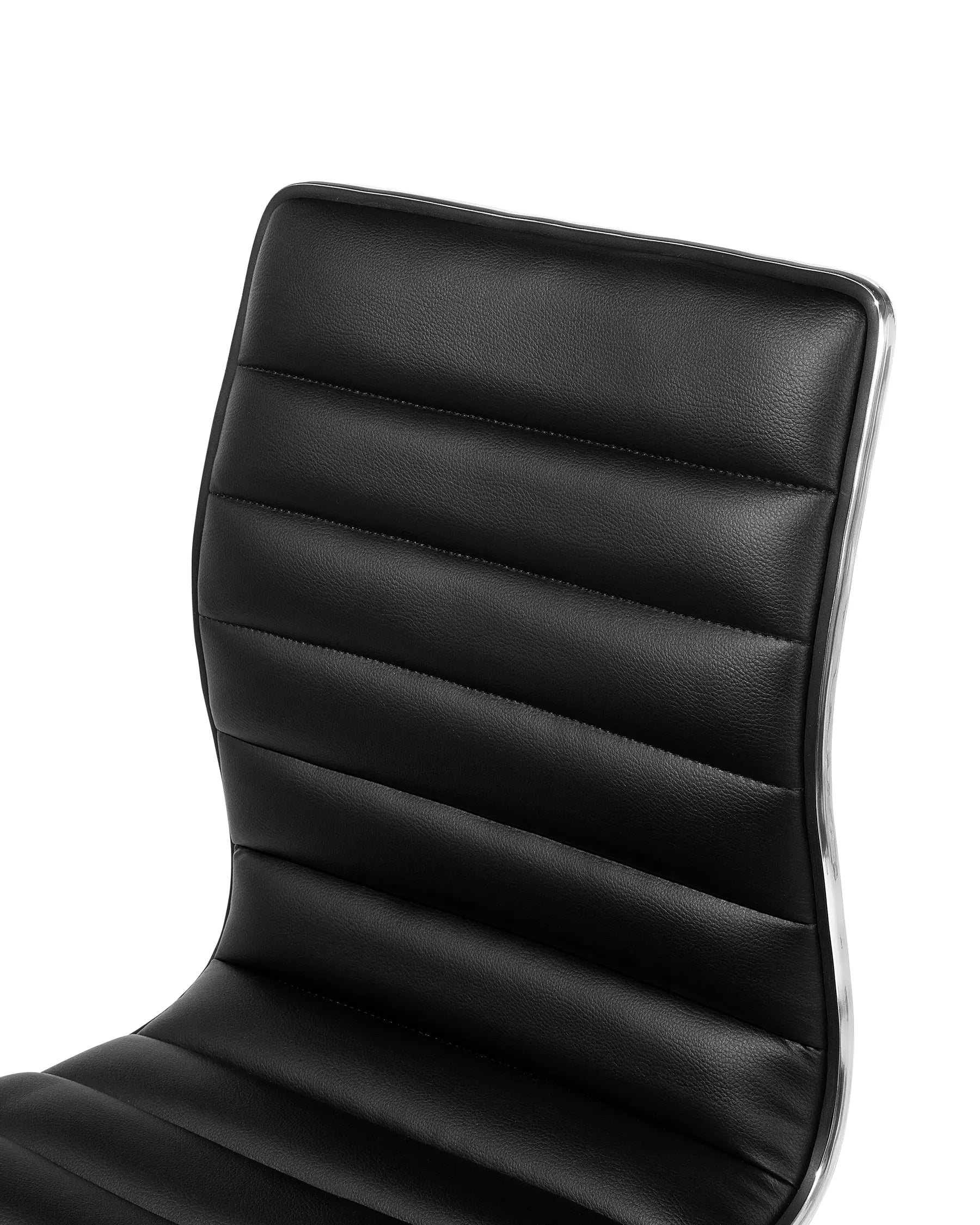 Set of 2 Bar Chairs LUCERNE Faux Leather Swivel Black