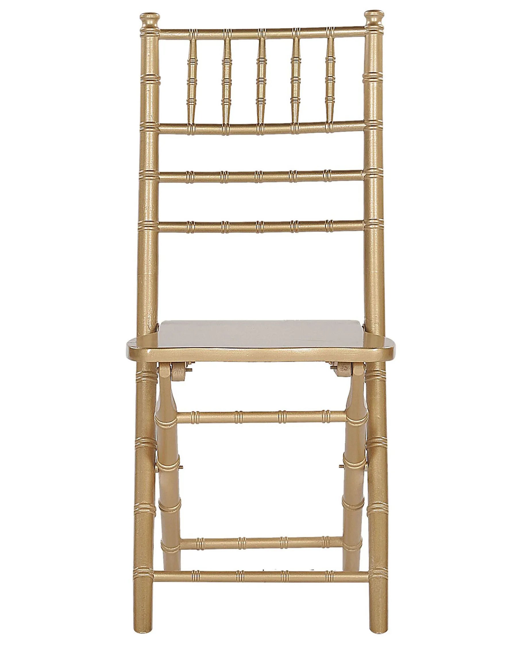 Set of 4 Dining Chairs Folding MACHIAS Beechwood Gold