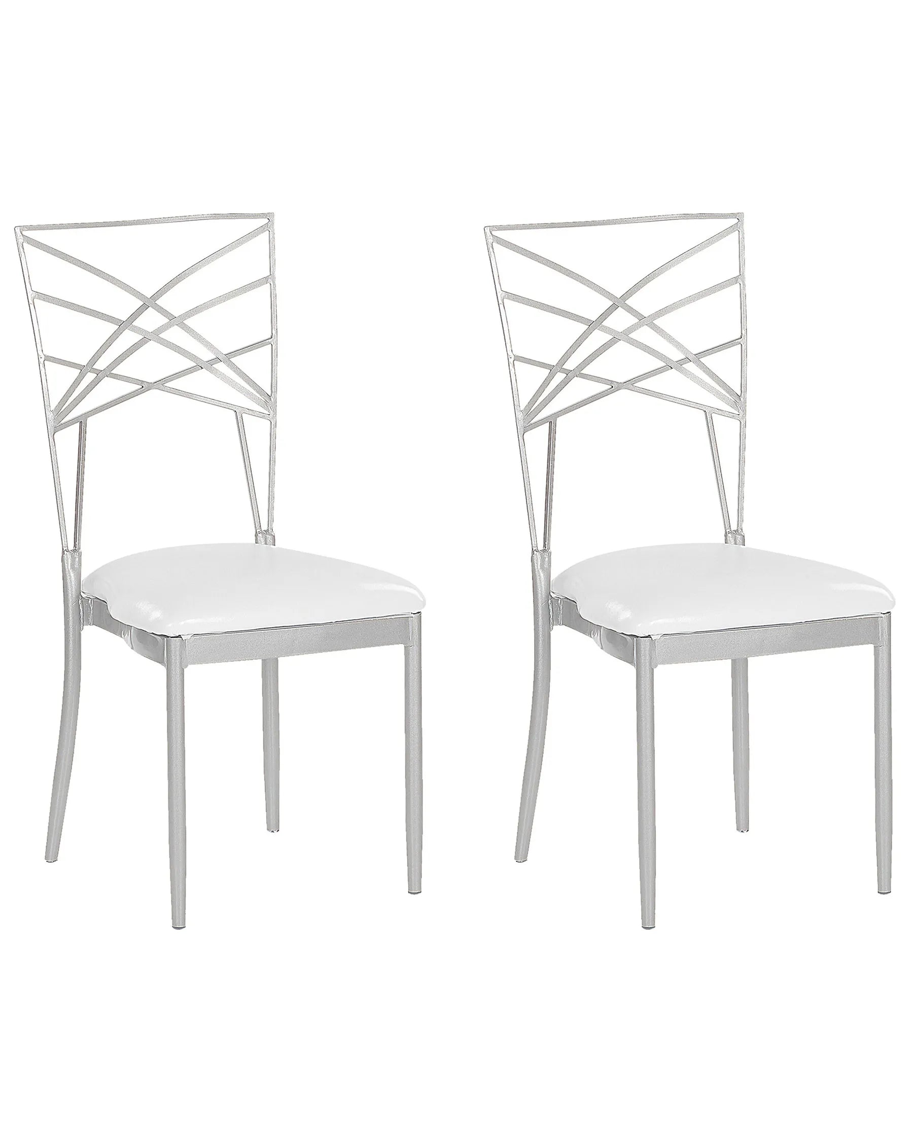 Set of 2 Dining Chairs GIRARD Metal Silver