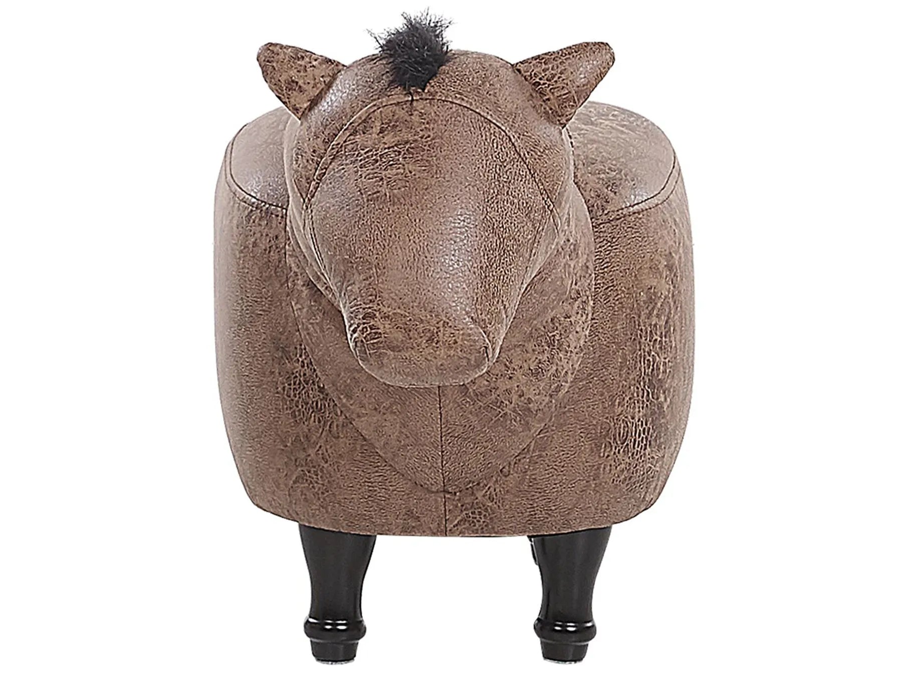 Animal Stool HORSE Faux Leather Light Brown