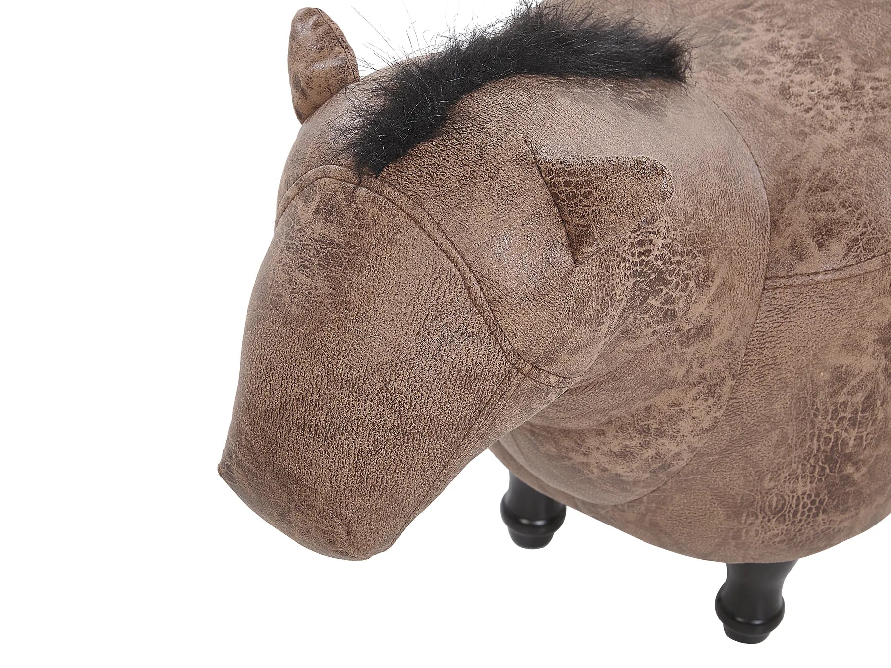 Animal Stool HORSE Faux Leather Light Brown