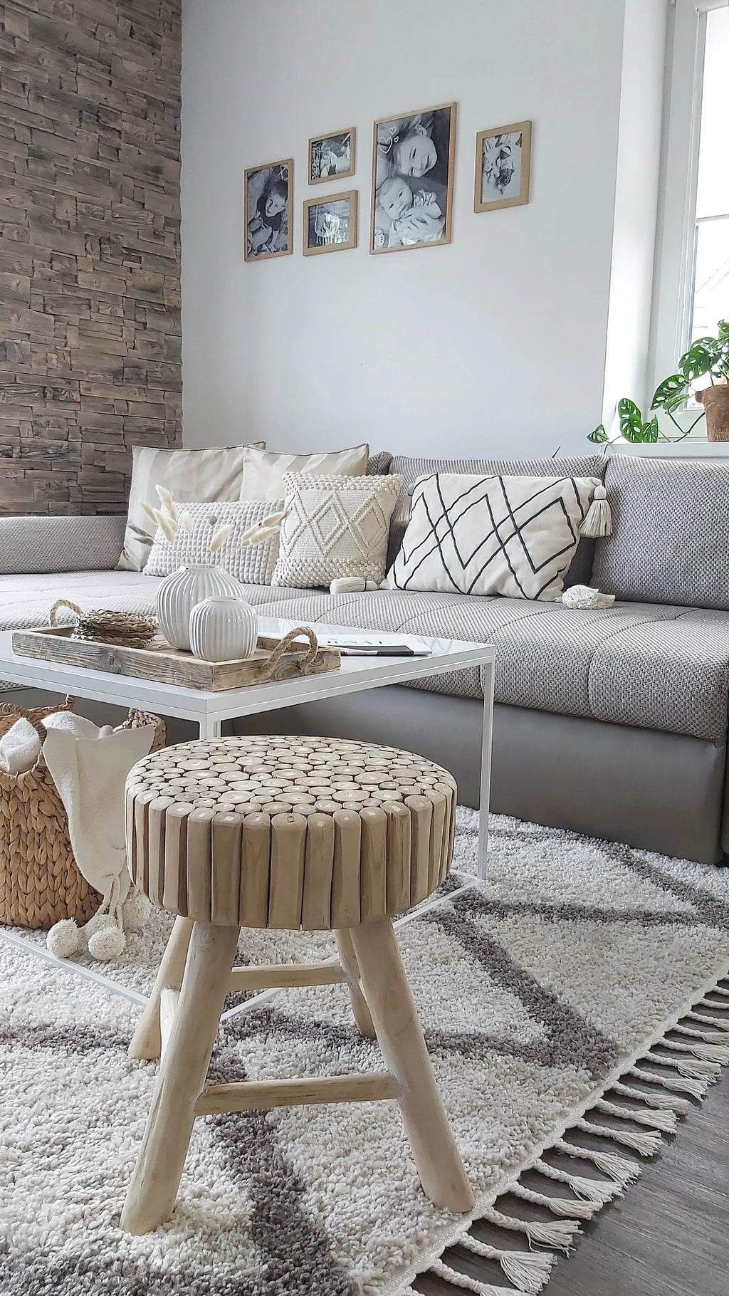 Bedside Table NAMPA Teak Wood Light Brown