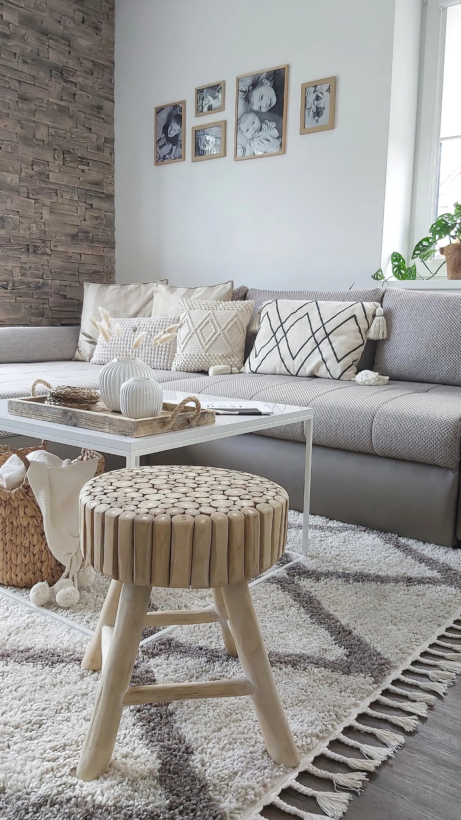 Bedside Table NAMPA Teak Wood Light Brown