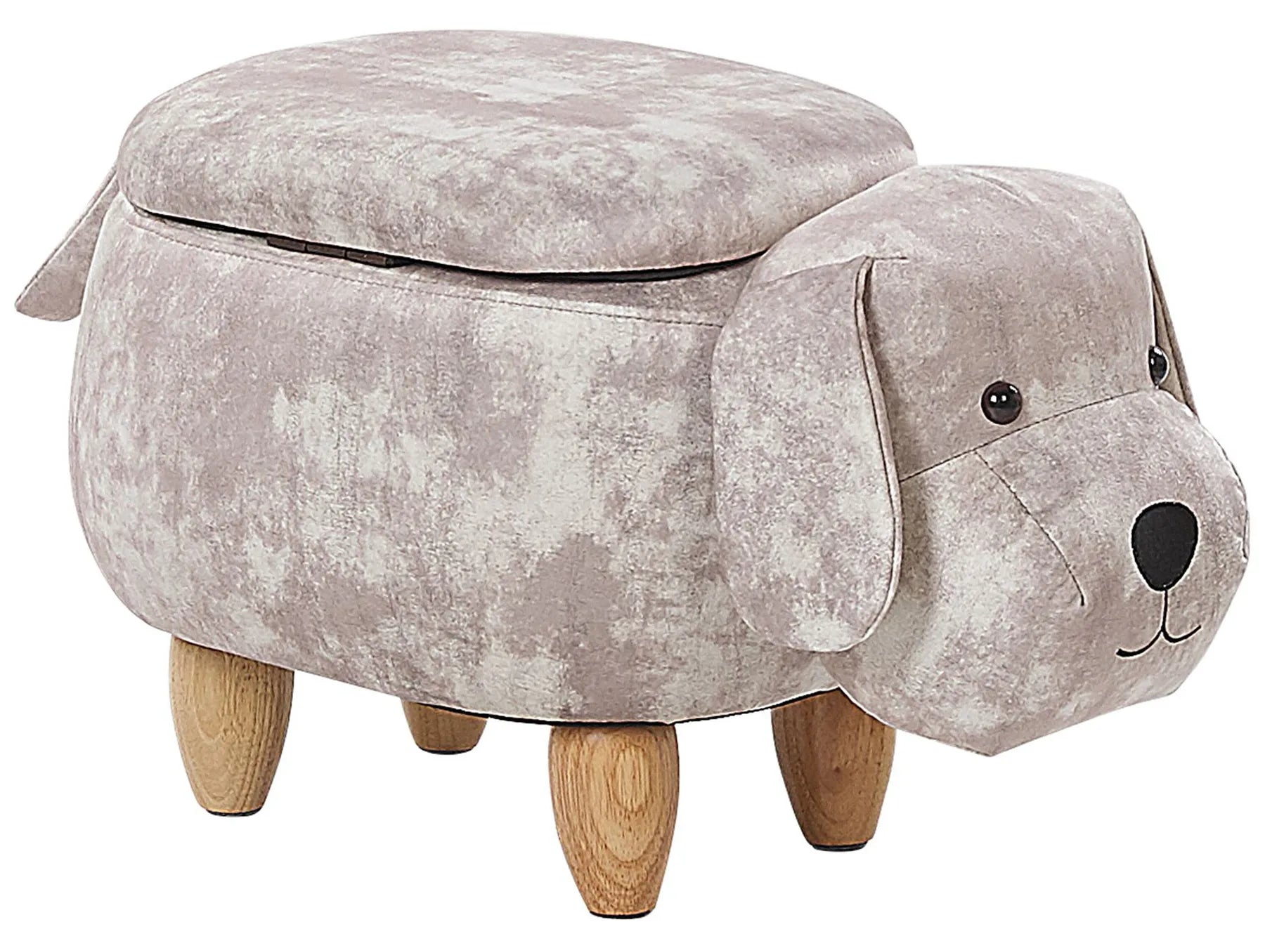 Storage Animal Stool DOGGY Velvet Beige