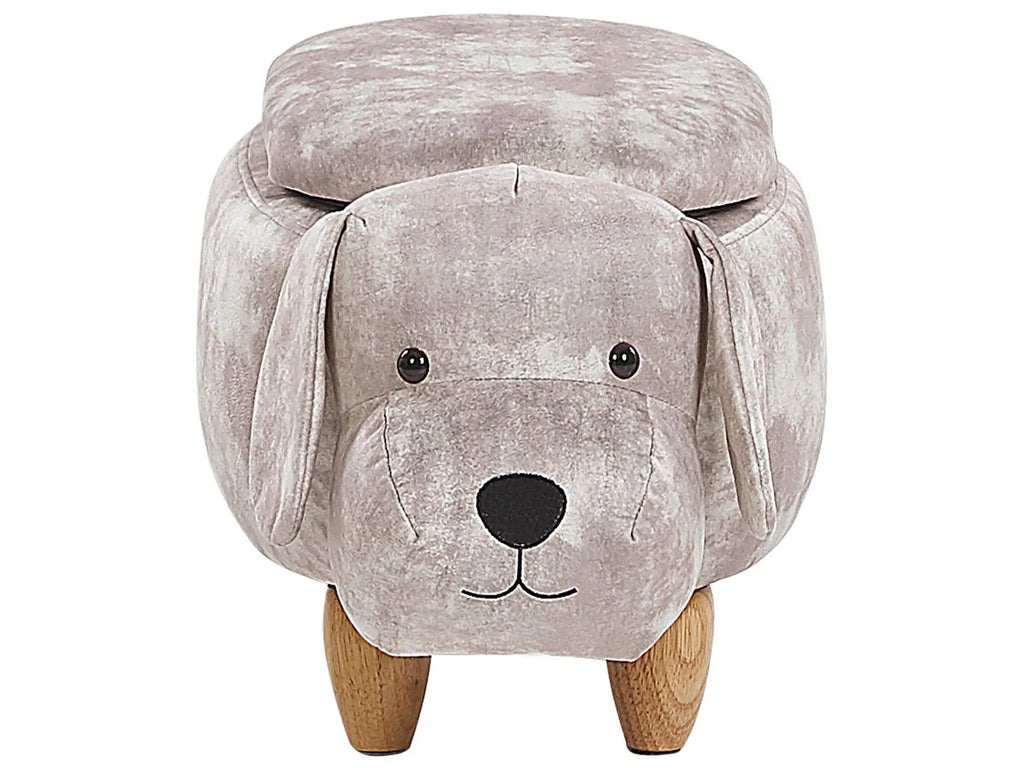 Storage Animal Stool DOGGY Velvet Beige
