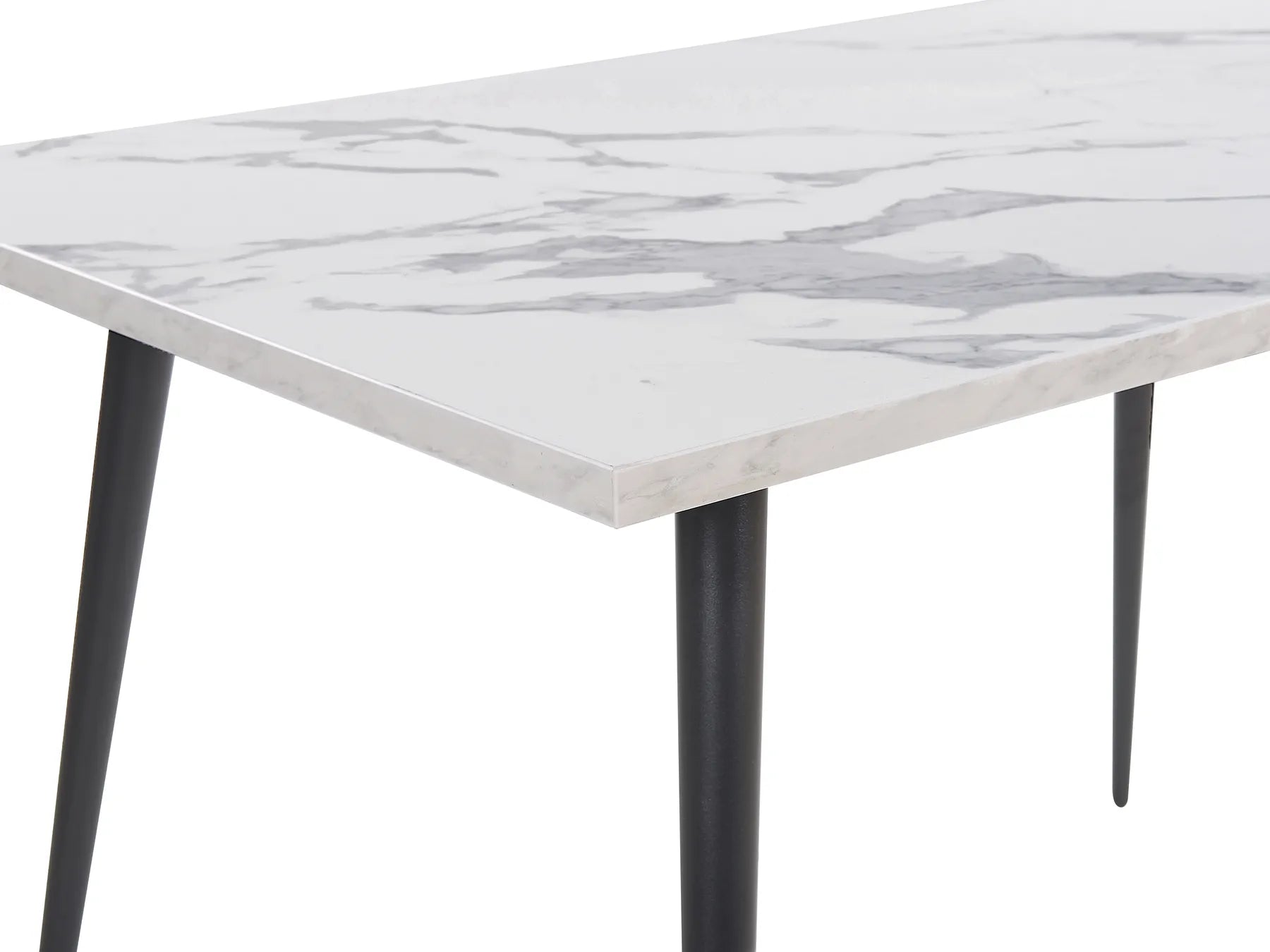 Dining Table SANTIAGO White Marble 120 cm 80 cm