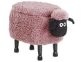 Storage Animal Stool SHEEP Fabric Pink