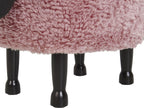 Storage Animal Stool SHEEP Fabric Pink