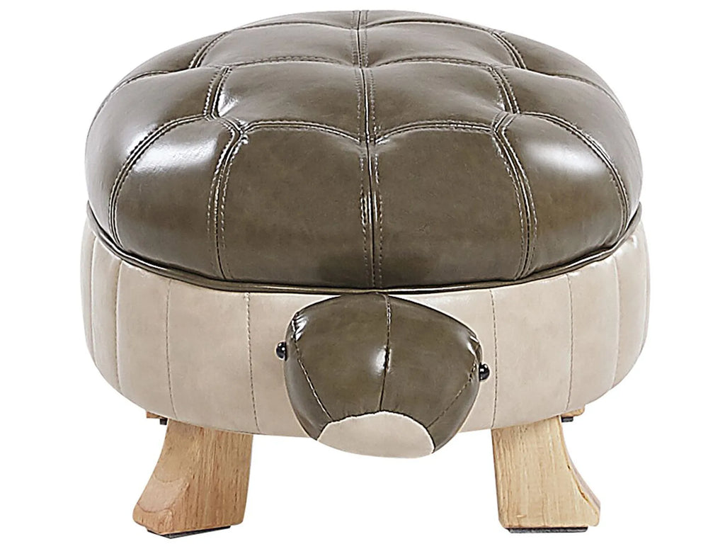 Animal Stool TURTLE Faux Leather Dark Green