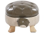 Animal Stool TURTLE Faux Leather Dark Green
