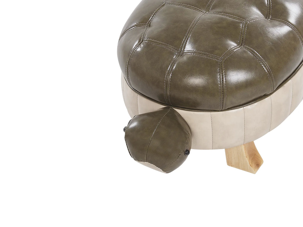 Animal Stool TURTLE Faux Leather Dark Green