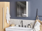 Bathroom Wall Mounted Mirror Cabinet PRIMAVERA 40 cm 60 cm White