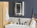 Bathroom Wall Mounted Mirror Cabinet LED CONDOR 40 cm 60 cm White