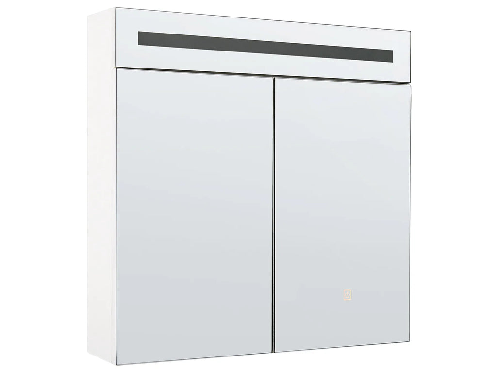 Bathroom Wall Mounted Mirror Cabinet LED JARAMILLO 60 cm 60 cm White