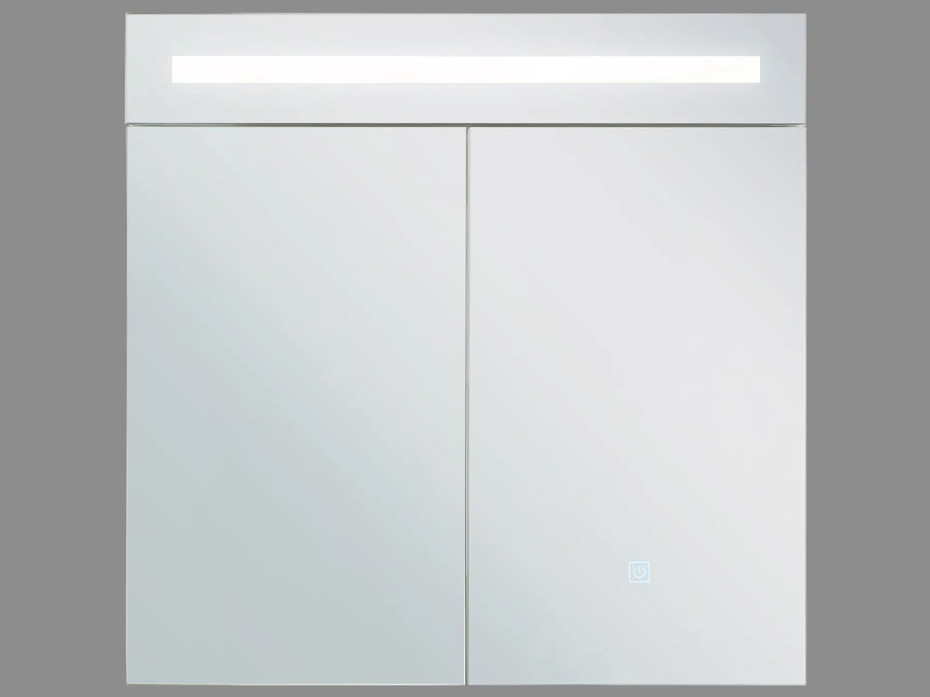 Bathroom Wall Mounted Mirror Cabinet LED JARAMILLO 60 cm 60 cm White