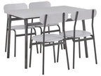 Dining Set VELDEN Light Grey 4 Seater