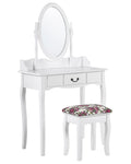Dressing Table with Mirror and Stool SOLEIL White
