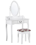 Dressing Table with Mirror and Stool SOLEIL White