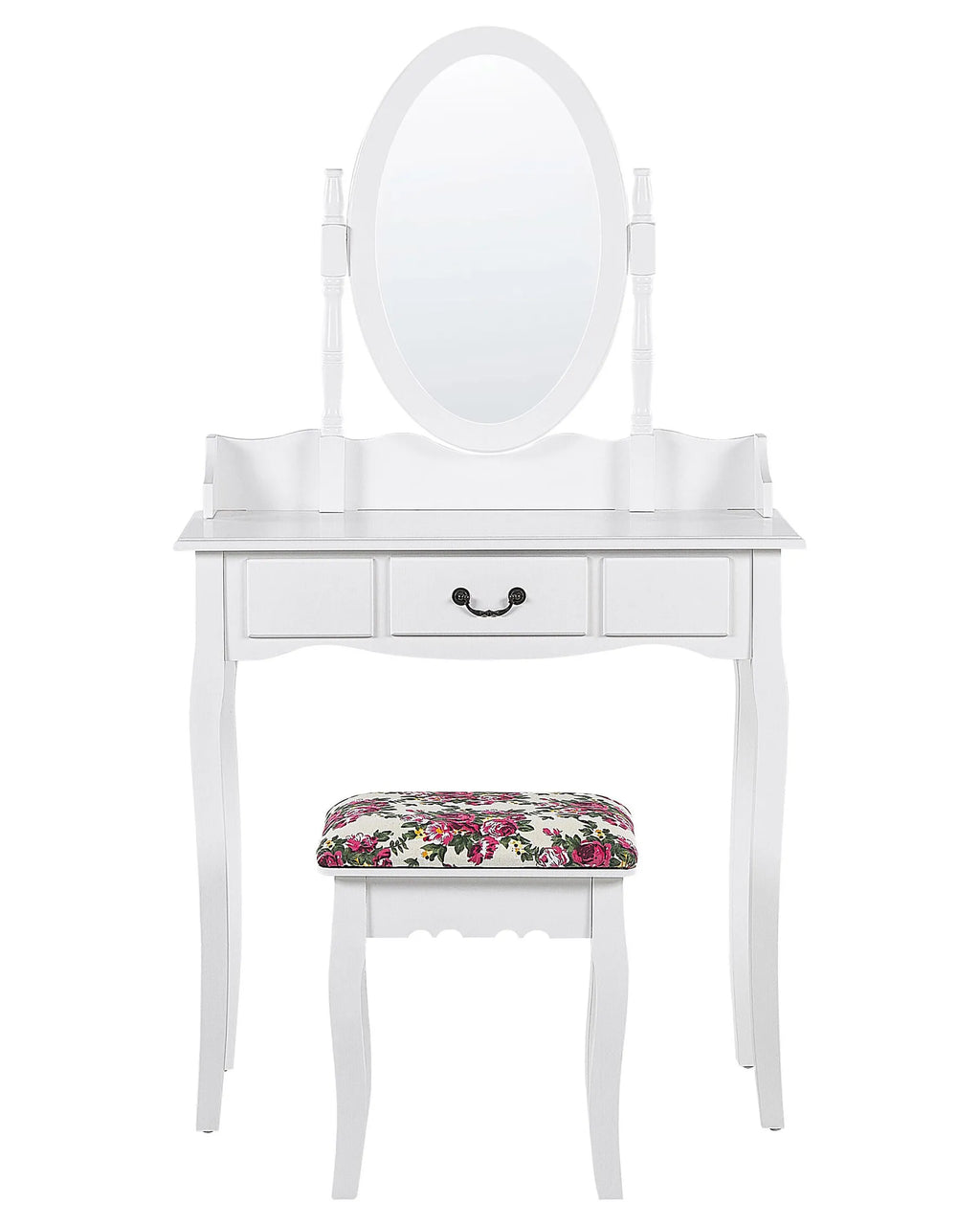 Dressing Table with Mirror and Stool SOLEIL White