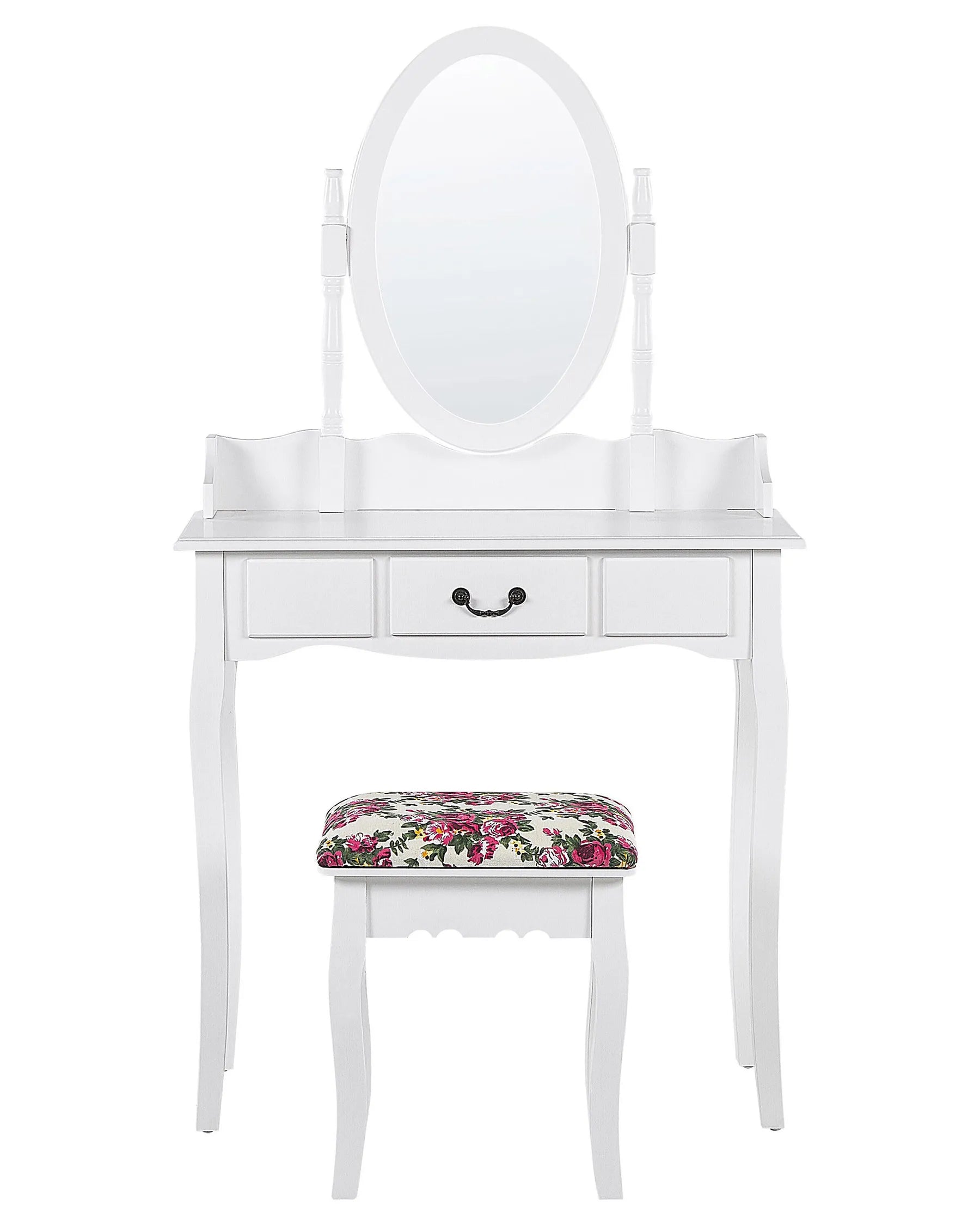 Dressing Table with Mirror and Stool SOLEIL White