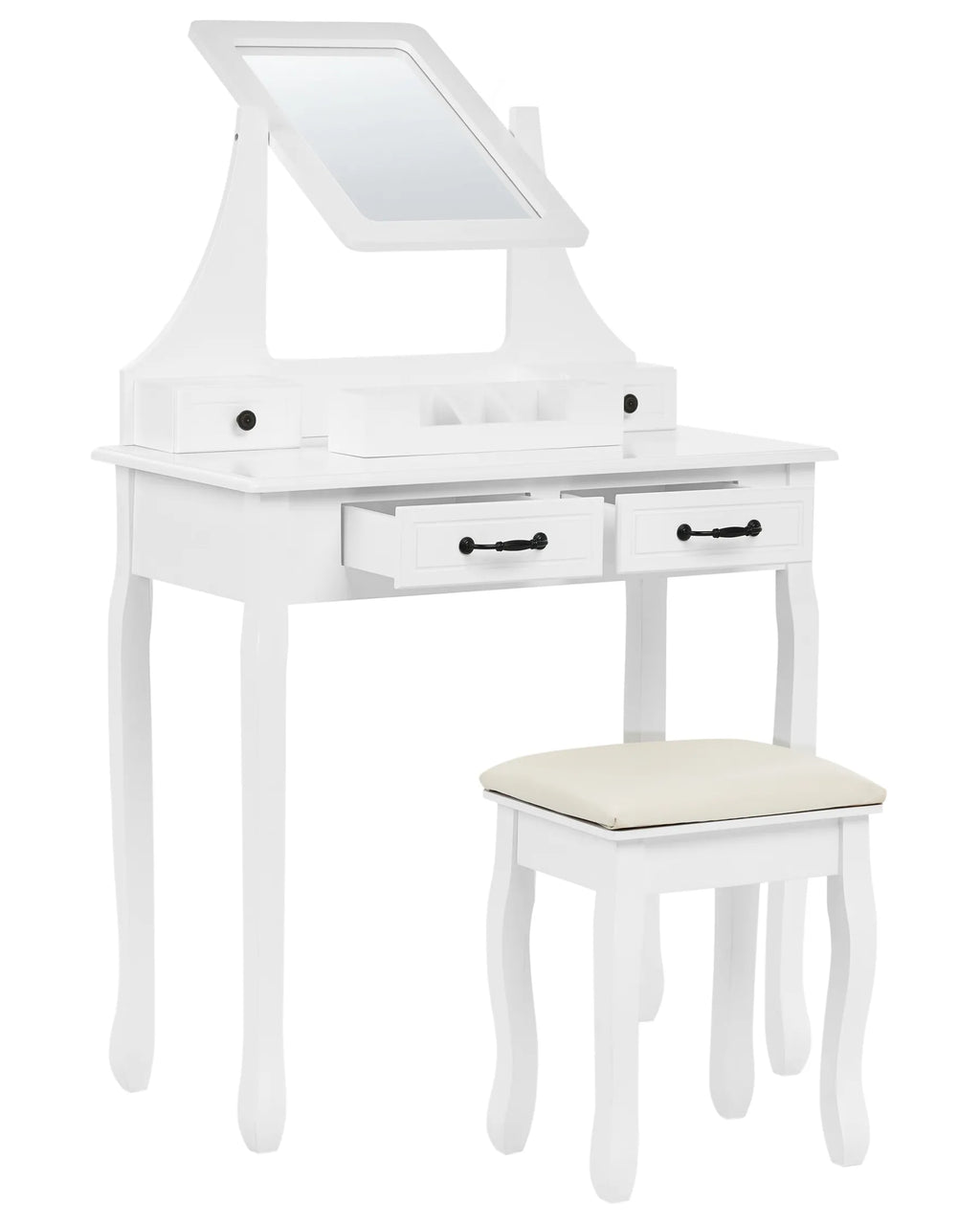 Dressing Table with Mirror and Stool RAYON White