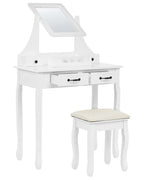 Dressing Table with Mirror and Stool RAYON White