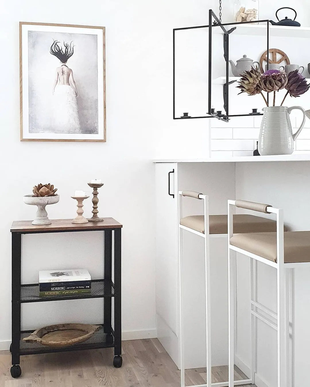 Kitchen Trolley BOLZANO Brown/ Black