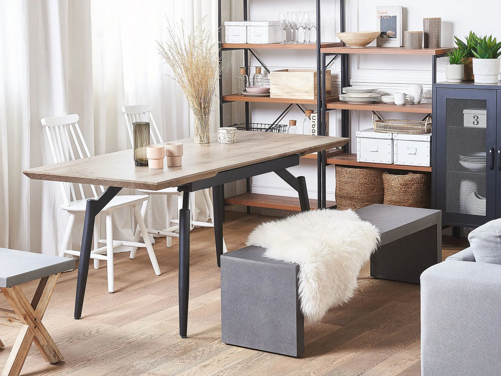 Extending Dining Table Dark Brown 140/180 cm 80 cm