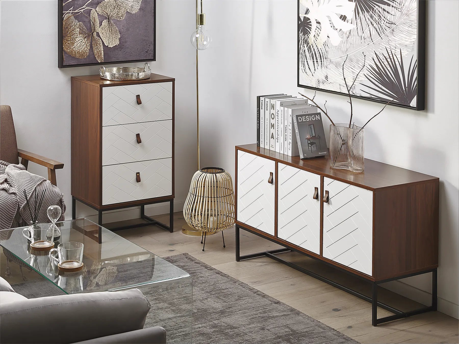 Cabinet NUEVA Dark Brown/ White