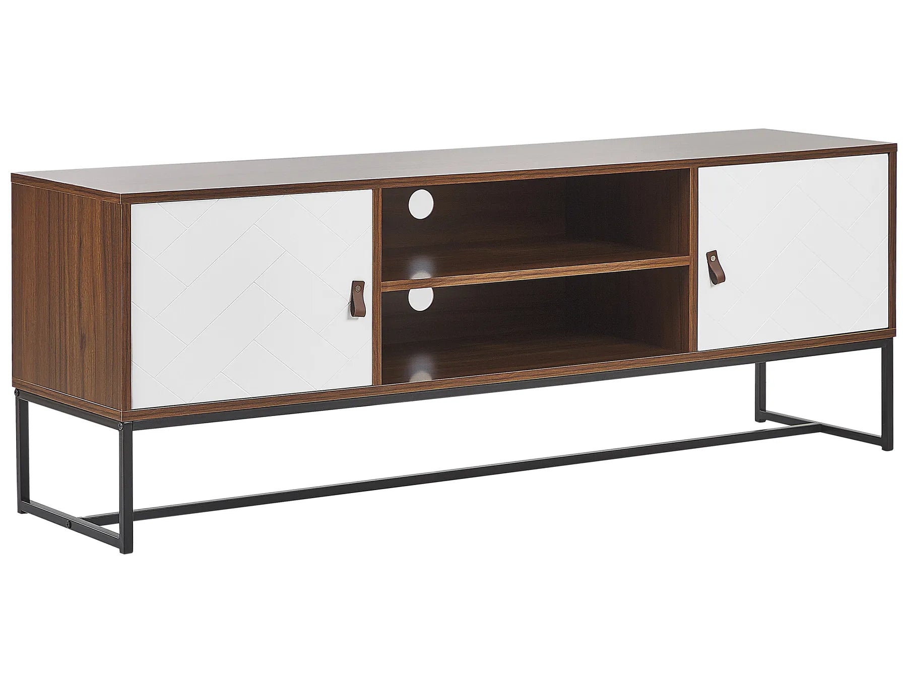 TV Stand NUEVA Dark Brown/ White