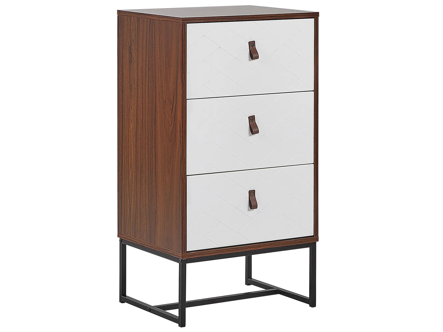 3 Drawer Chest NUEVA Dark Brown/ White