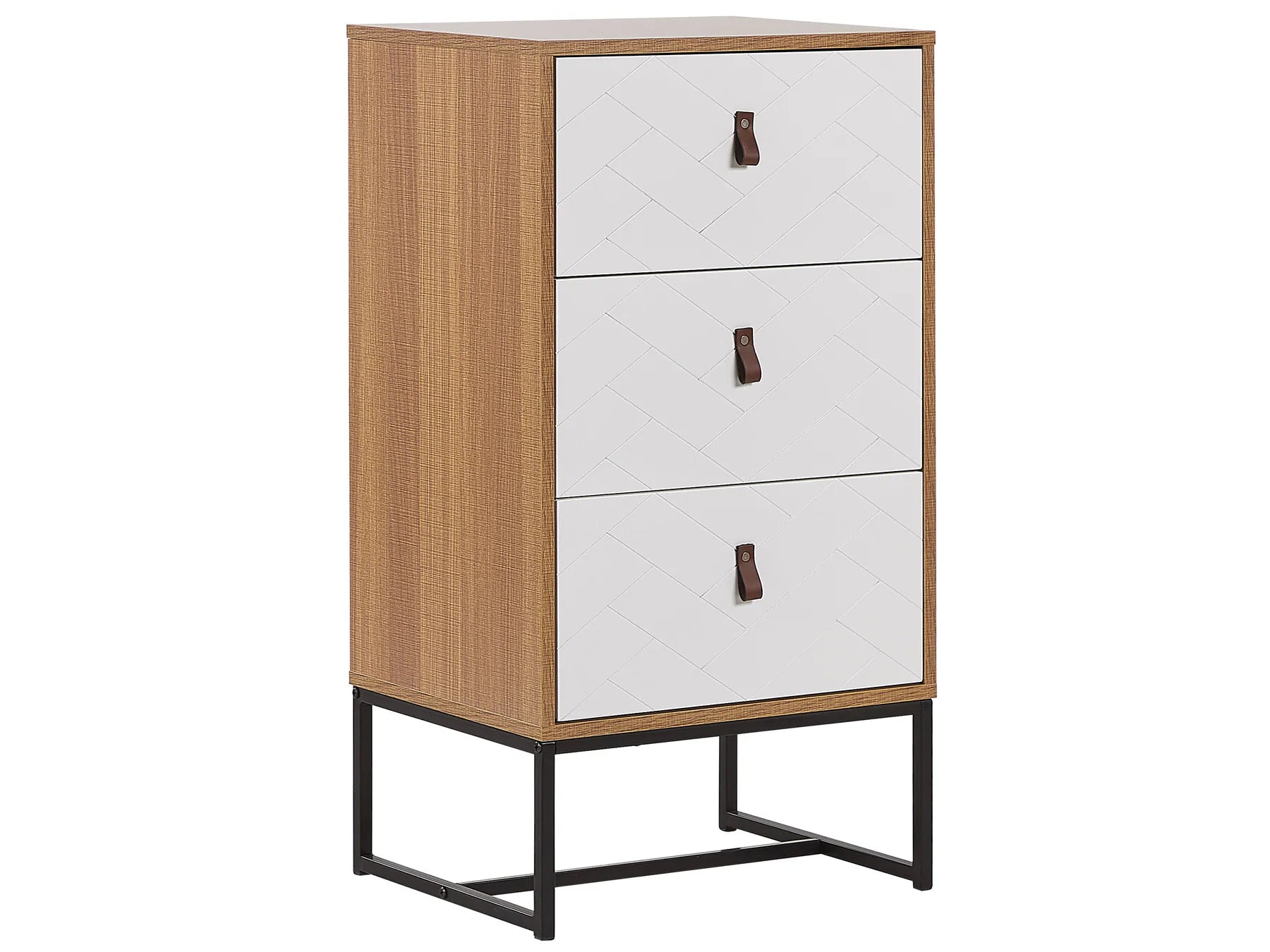 3 Drawer Chest NUEVA Light Brown/ White