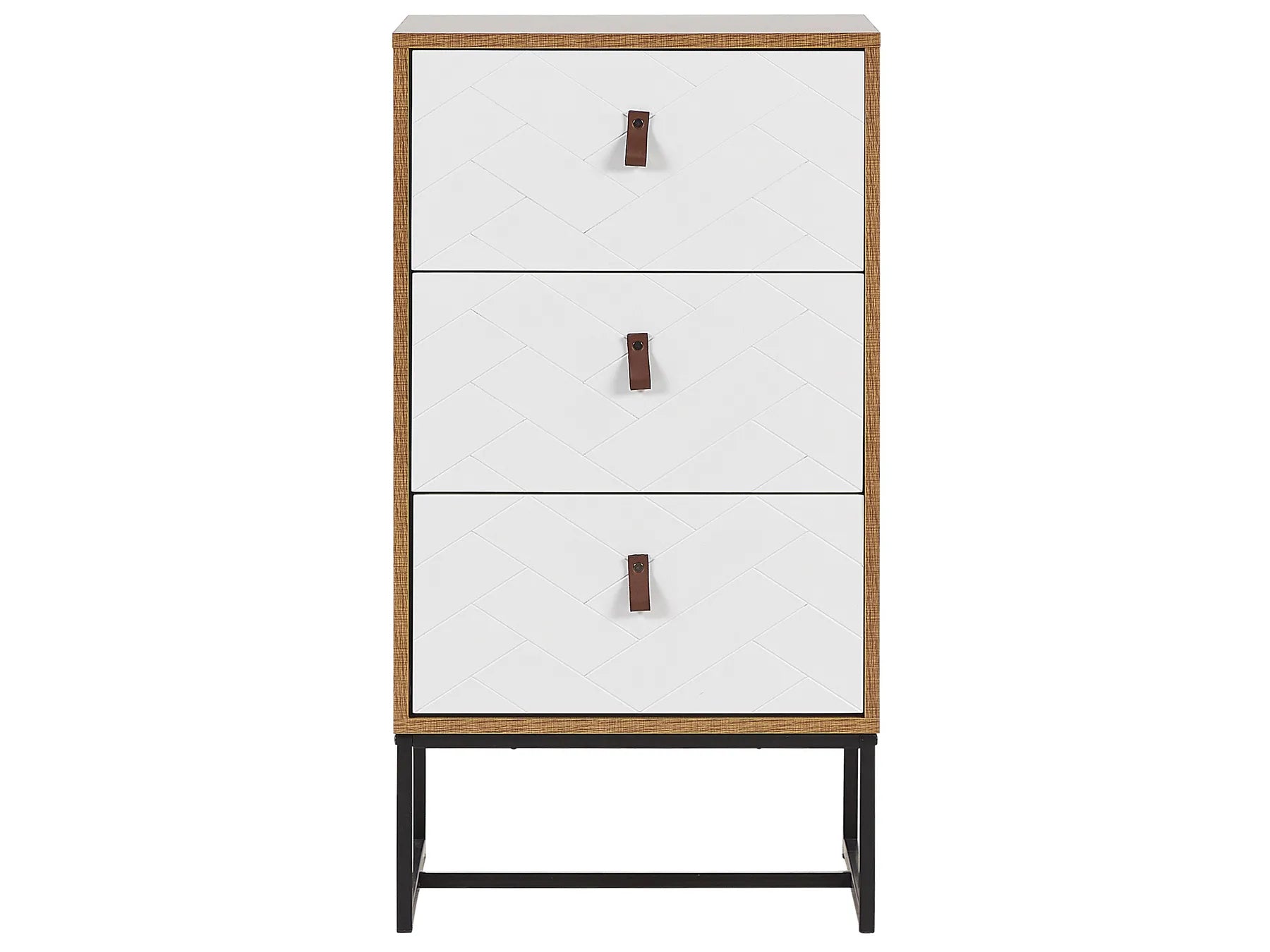 3 Drawer Chest NUEVA Light Brown/ White