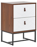 2 Drawer Bedside Table NUEVA Dark Brown/ White