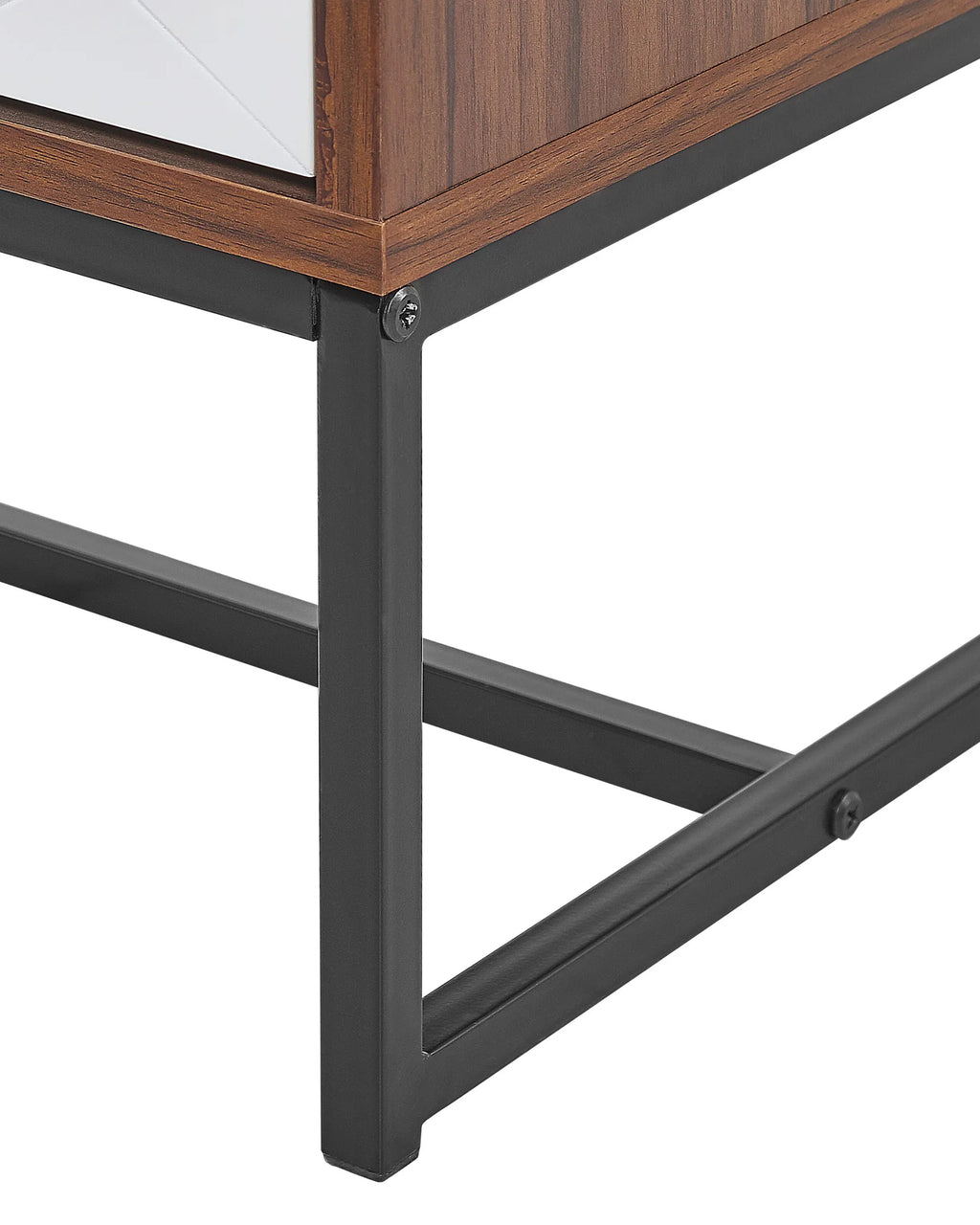 2 Drawer Bedside Table NUEVA Dark Brown/ White