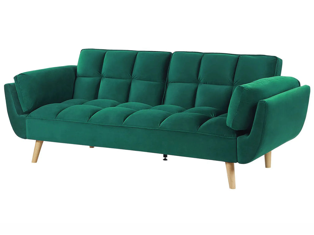Sofa Bed 3 Seater ASBY Velvet Green