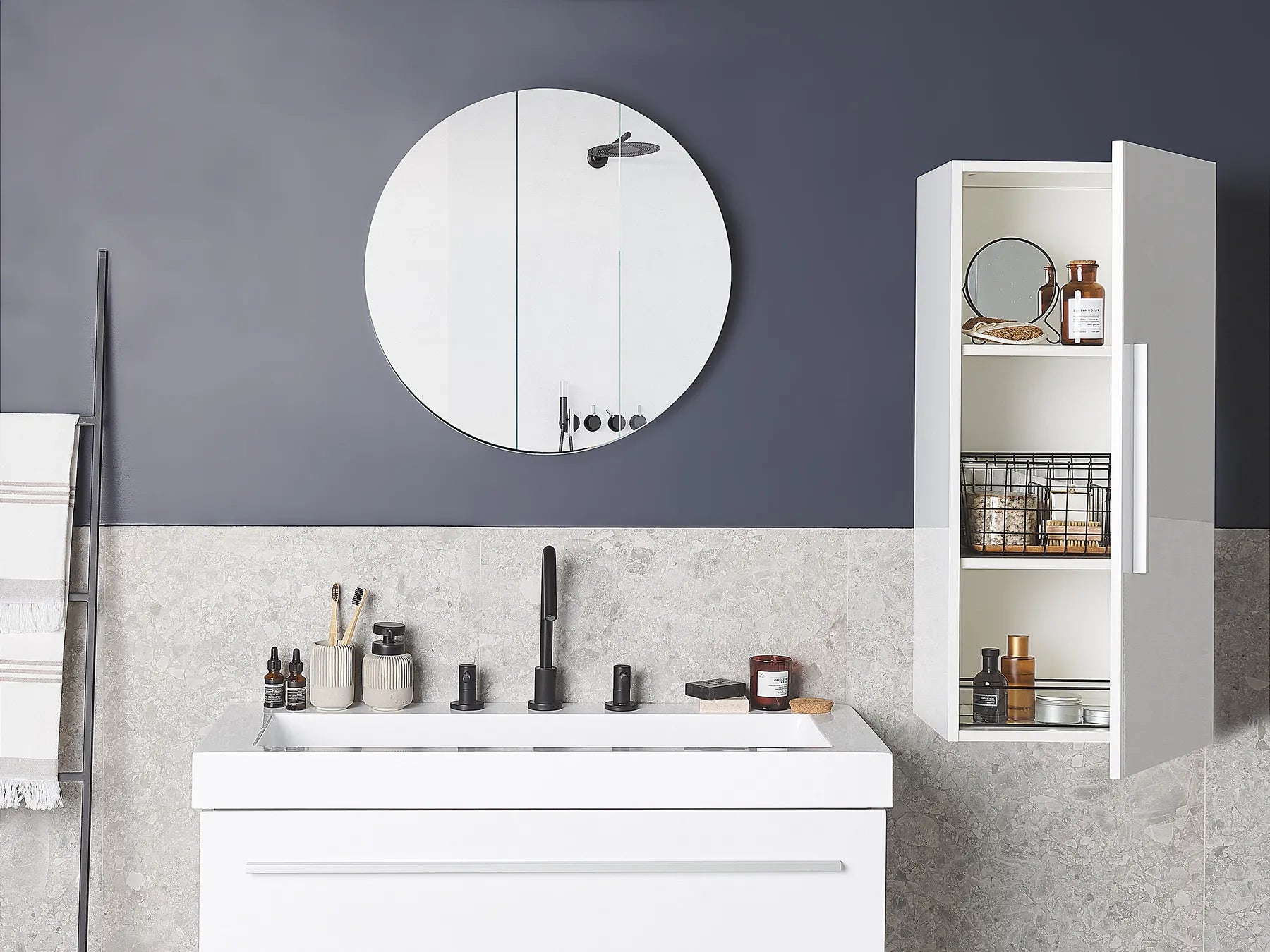 Bathroom Wall Mounted Cabinet BILBAO 40 cm White