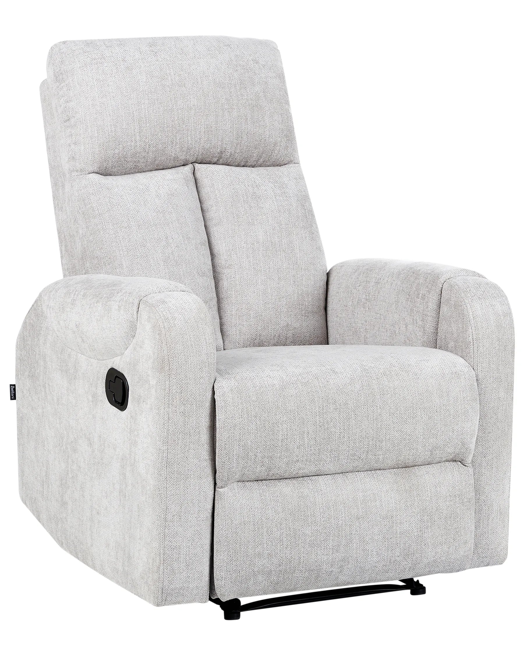Recliner Chair SOMERO With Footrest Fabric Grey