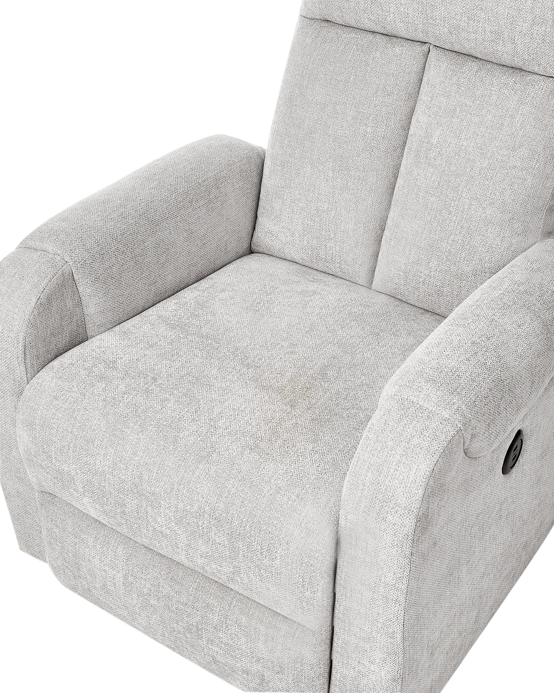 Recliner Chair SOMERO With Footrest Fabric Grey