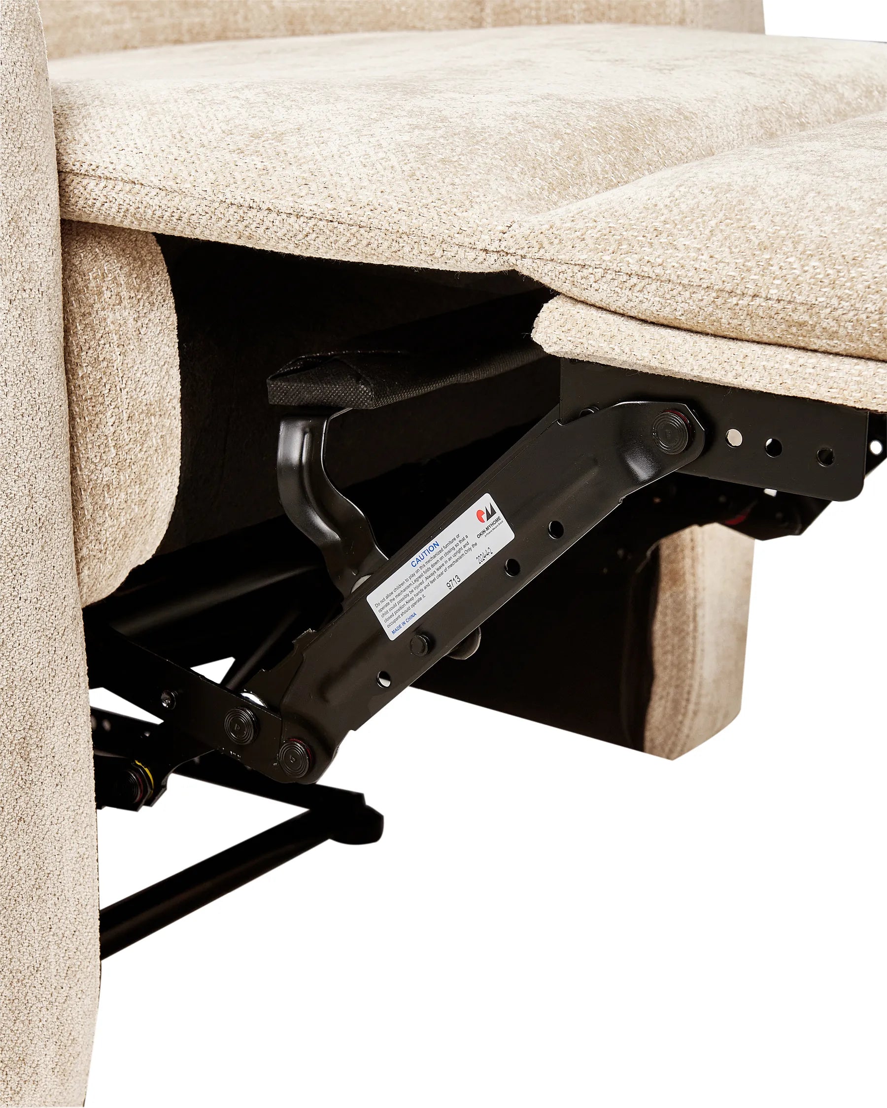 Recliner Chair SOMERO With Footrest Fabric Beige