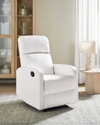 Recliner Chair VIRRAT With Footrest Faux Leather White