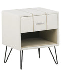 1 Drawer Bedside Table BETIN Faux Leather White