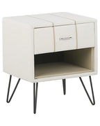 1 Drawer Bedside Table BETIN Faux Leather White