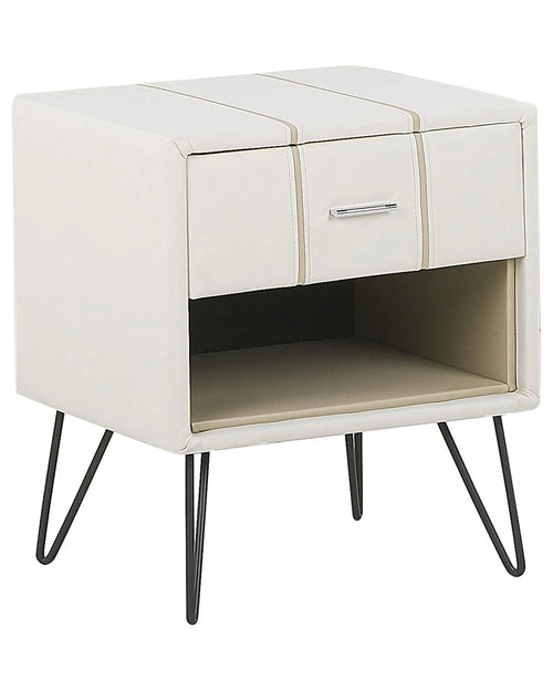 1 Drawer Bedside Table BETIN Faux Leather White
