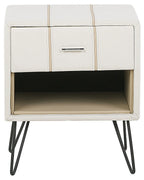 1 Drawer Bedside Table BETIN Faux Leather White