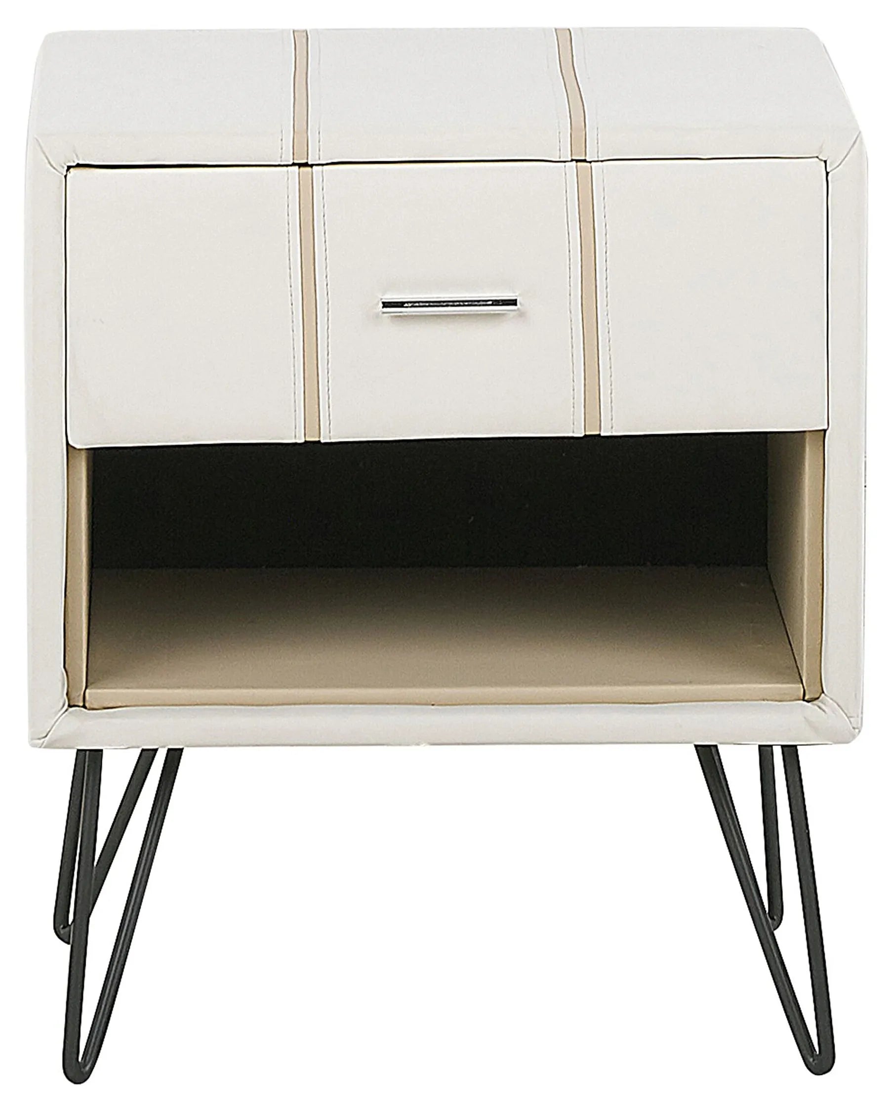 1 Drawer Bedside Table BETIN Faux Leather White