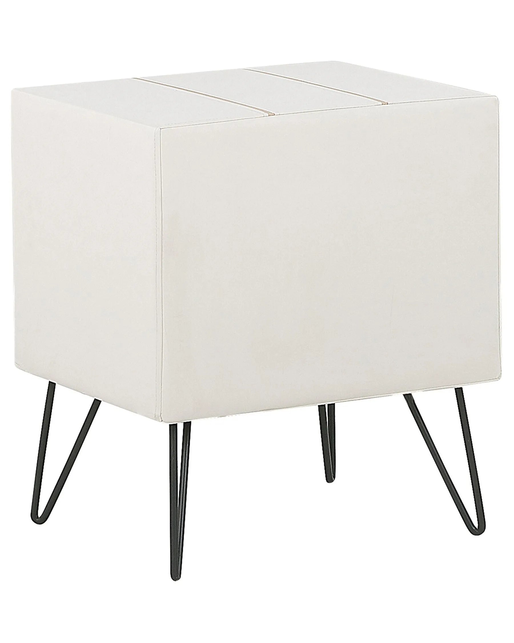 1 Drawer Bedside Table BETIN Faux Leather White